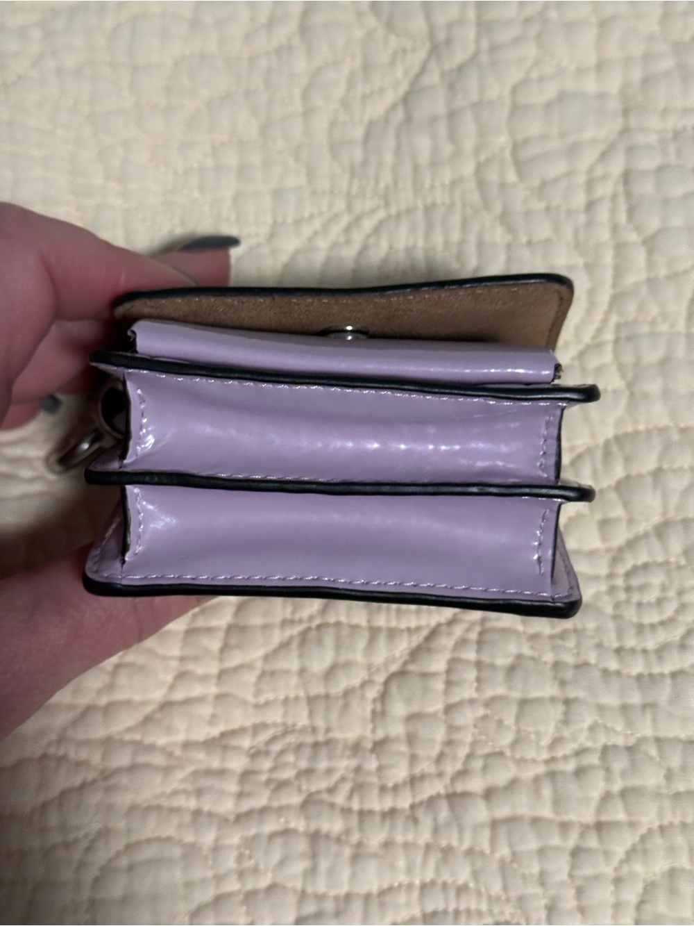 Coach Lilac Patent Leather Card Case Keychain with Heart Charm! NWT - Picture 13 of 15